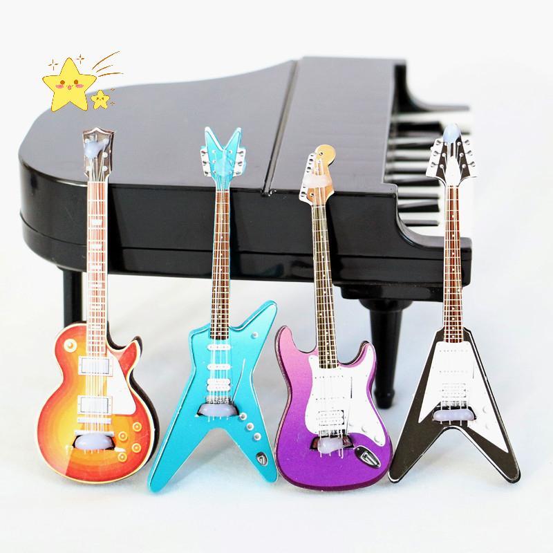 [JBTH] 1/12 Dollhouse Guitar Toys Dollhouse Musical Instrument Model Dolls House Decorative Accessor