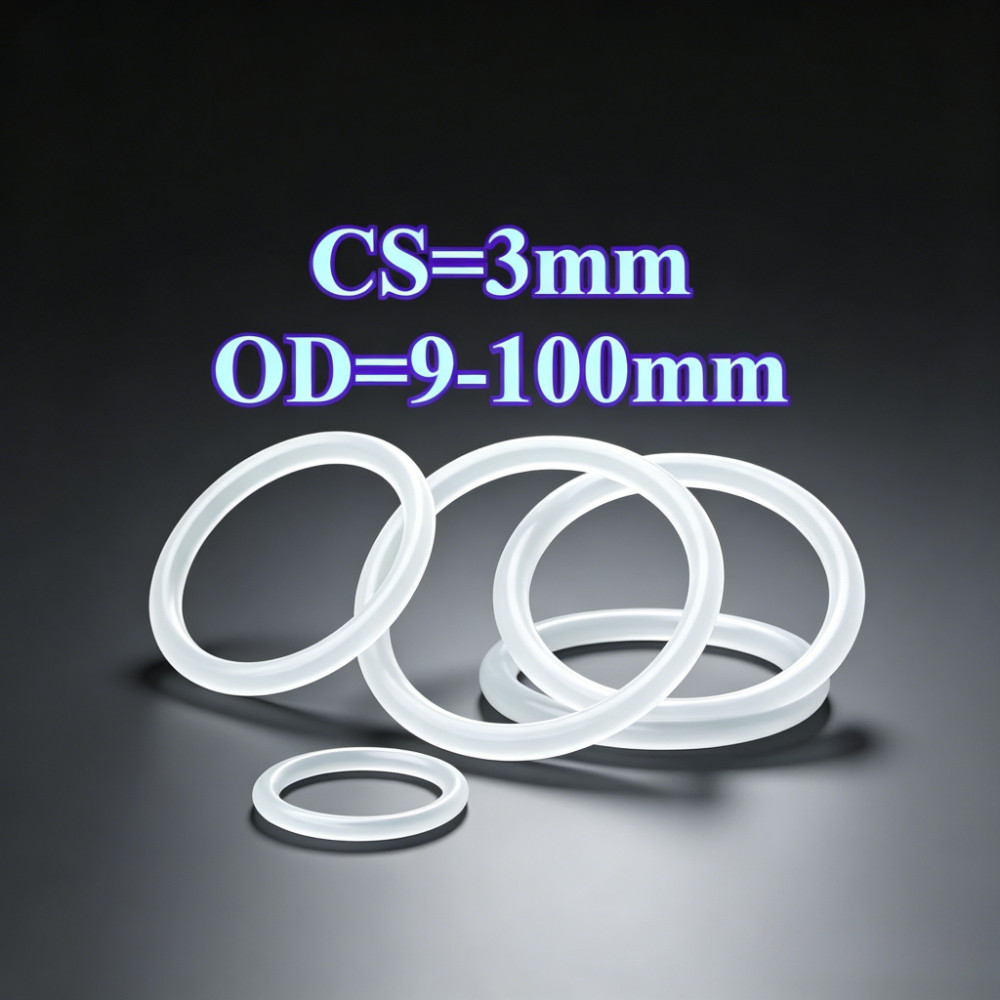 (KZS) ซิลิโคนโอริง CS3mm*OD9-100mm ซีลกันน้ําสําหรับอุตสาหกรรมและใช้ในบ้าน