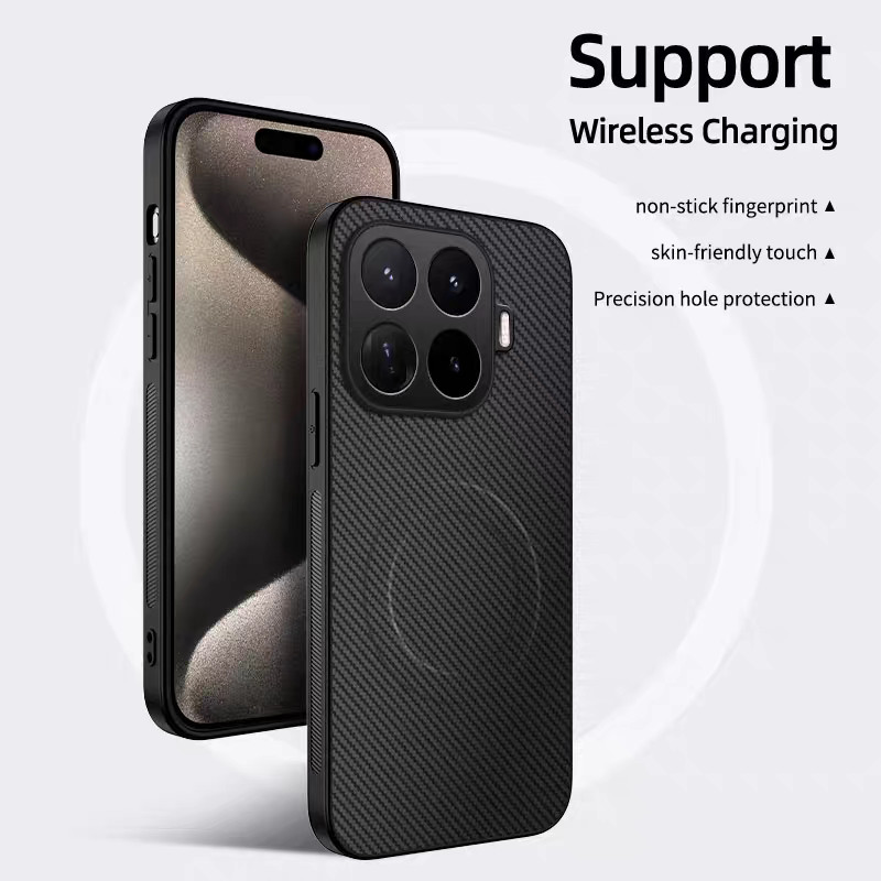 รูปแบบคาร์บอนไฟเบอร์ชาร์จแม่เหล็กสําหรับ Xiaomi 17T 15T 14T 13T 13 14 15 17 Pro Max ฝาครอบโทรศัพท์