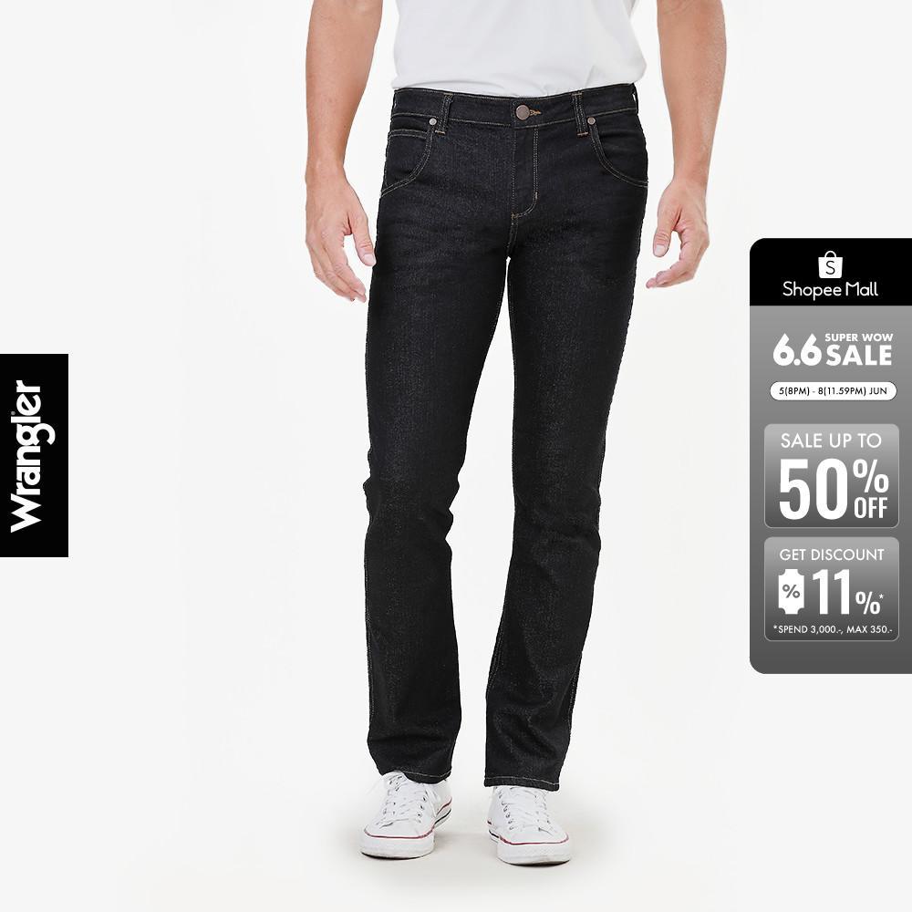 WRANGLER กางเกงยีนส์เอวต่ำทรงเข้ารูป SPENCER รุ่น WR WR84Z114 NAVY BLUE แรงเลอร์ กางเกงยีนส์ผู้ชาย กางเกง
