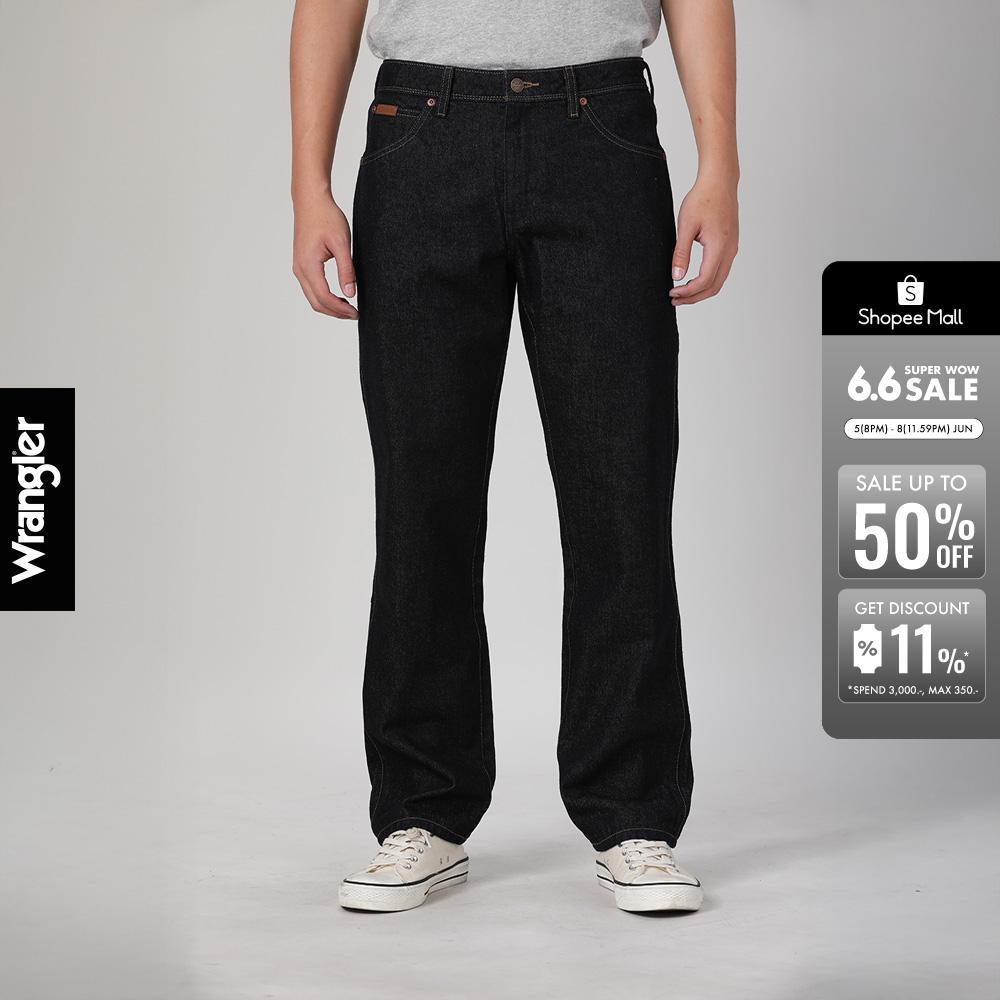 WRANGLER กางเกงยีนส์ผู้ชาย เอวกลาง ทรงตรง ทรง Texas รุ่น WR F525MTEXF46 สียีนส์เข้ม