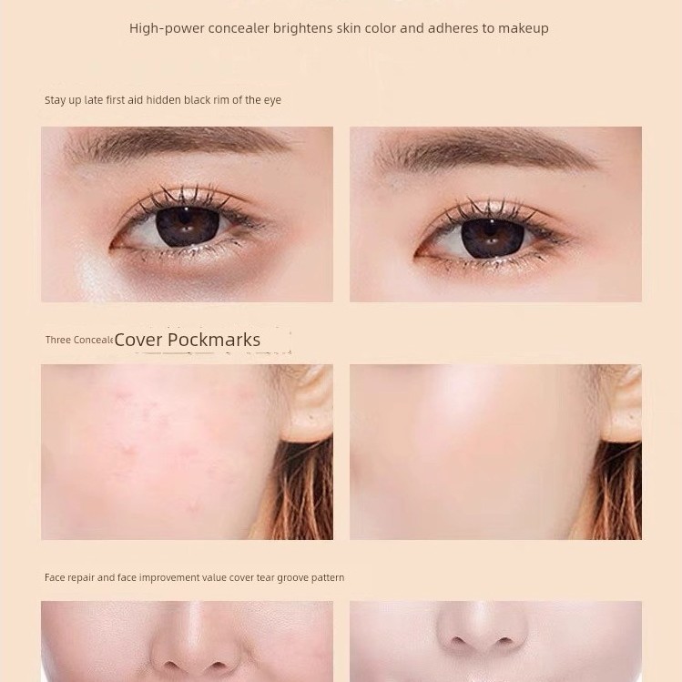 concealer คอนซีลเลอร์ Watsons Tricolor Concealer Official Flagship Store ของแท้ฝาครอบผลิตภัณฑ์ Tatto