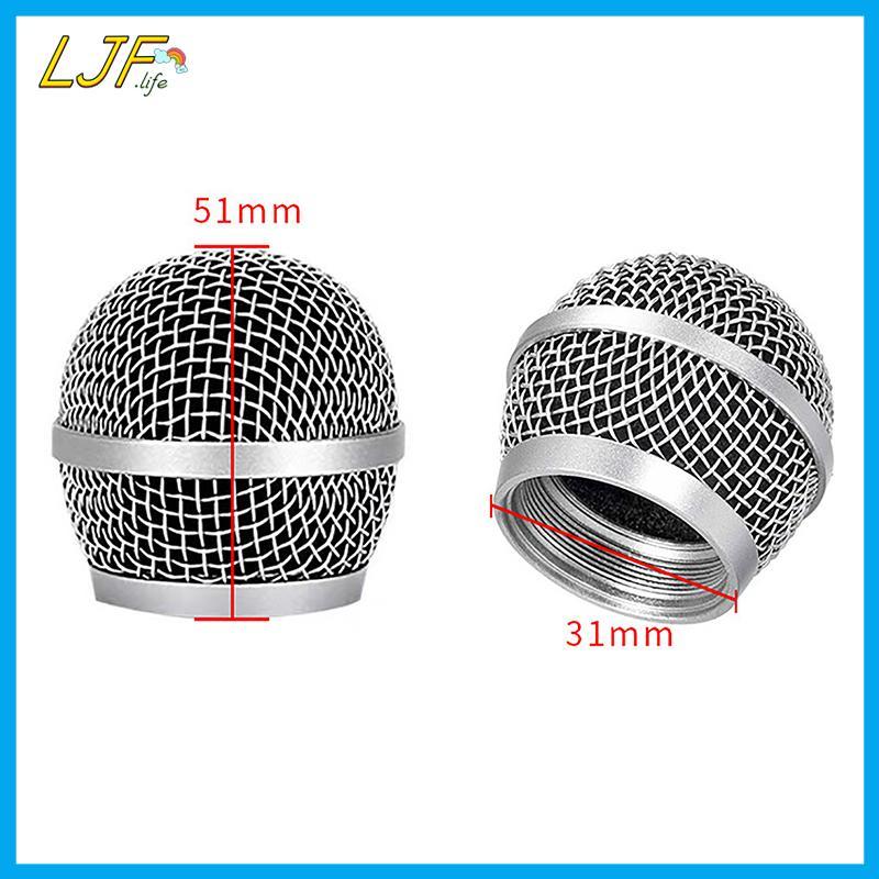 LJF เปลี่ยนโลหะไมโครโฟน Grille Replacing Professional Party Mic Head Part อุปกรณ์เสริมสําหรับ Shure 