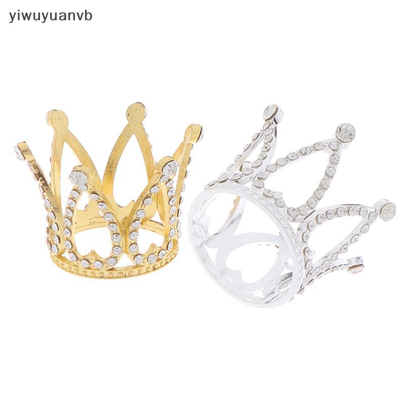 Yiwuyuanvb] Mini Crown Princess Topper คริสตัลเพิร์ลเด็กเครื่องประดับผม Party Decor ใหม่