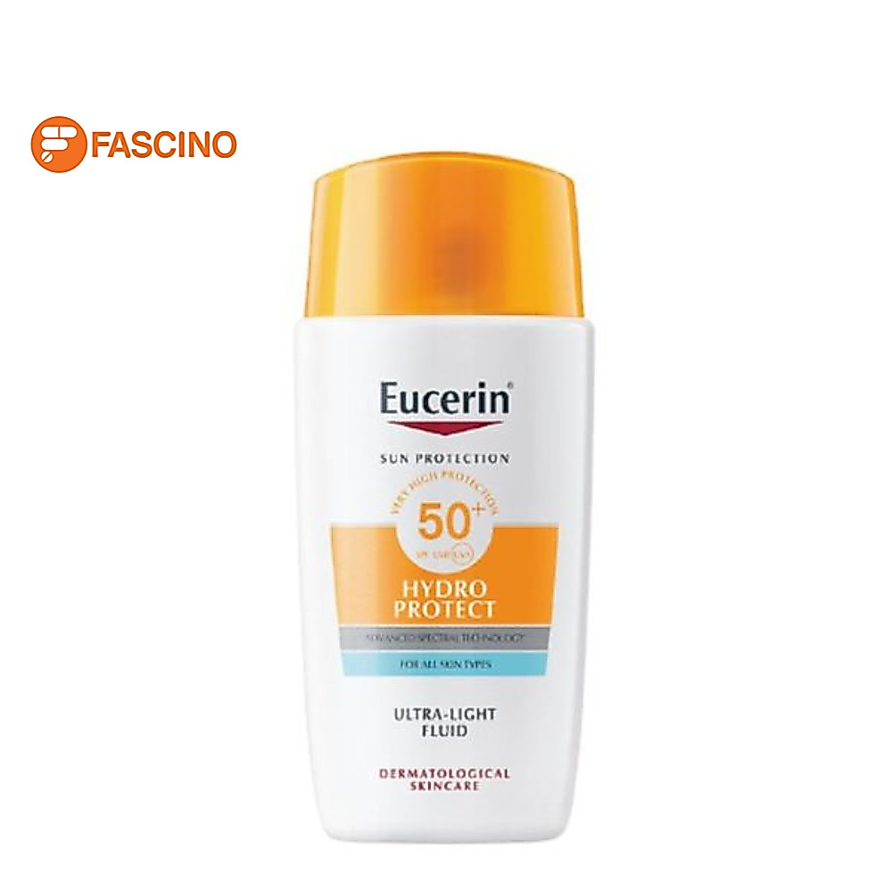 Eucerin Sun Hydro Protect Ultra Light Fluid SPF50+ 50ml. - ผลิตภัณฑ์ป้องกันแสงแดดสำหรับผิวหน้า