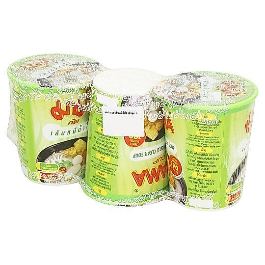 [สินค้าส่งด่วน] มาม่าคัพเส้นหมี่ น้ำใส 50ก.X3 MAMA CUP RICE VERMICELLI CLEAR SOUP 50GPACKX3