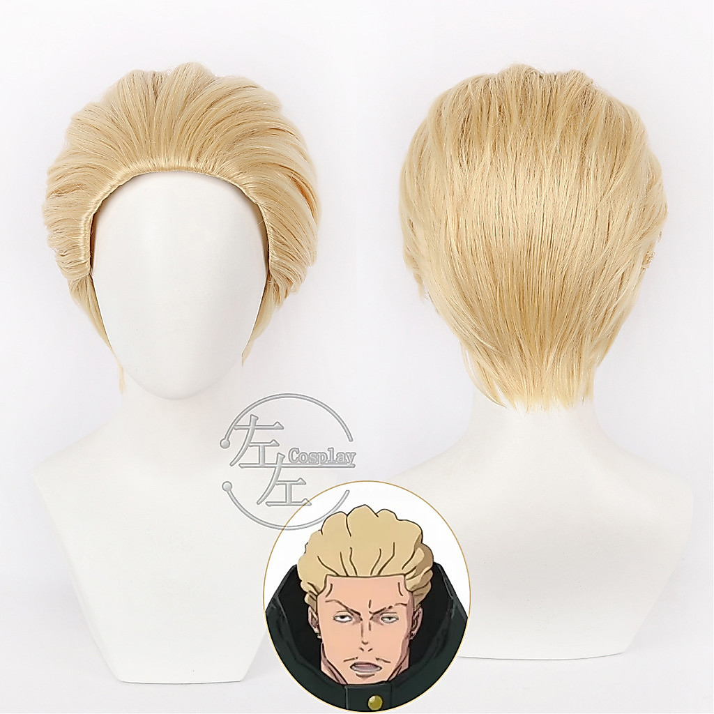 วิกผมคอสเพลย์ Kinji Hakari จาก anime Jujutsu Kaisen สีบลอนด์สั้น ทำจากสังเคราะห์ทนความร้อน