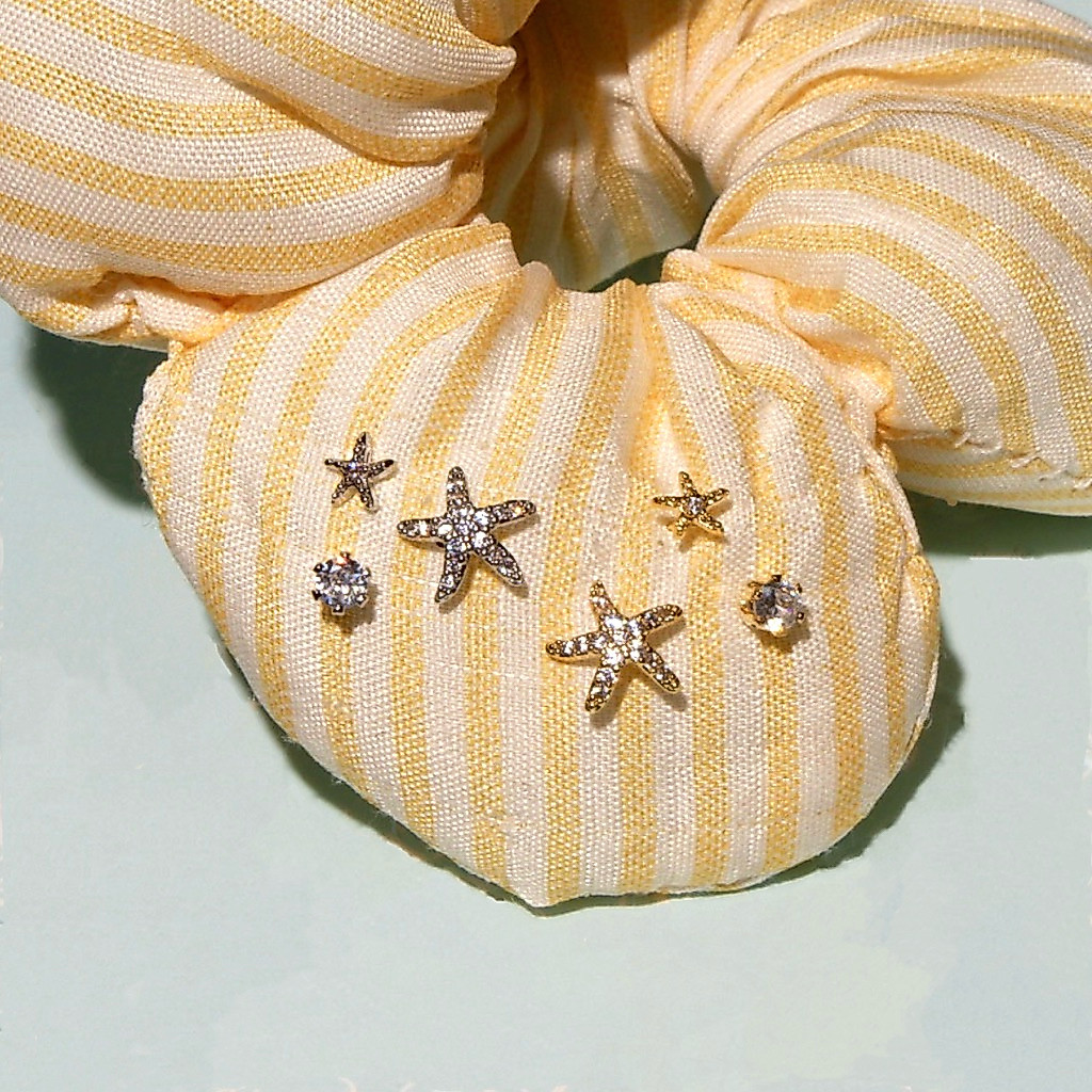 Pat & Shine - เซ็ทต่างหู ปลาดาว Starfish Earrings Set