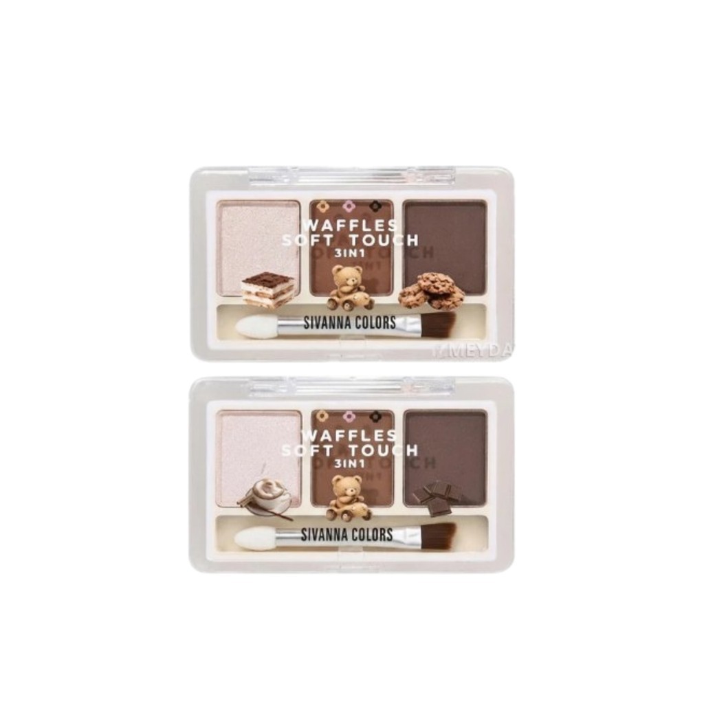 ♦️ของแท้·ส่งด่วน·ถูก♦️Sivanna Waffles Soft Touch Eyebrows & Shadow & highlights 3in1 #HF680 ซีเวนน่า วาฟเฟิลซอฟท์x1dayse