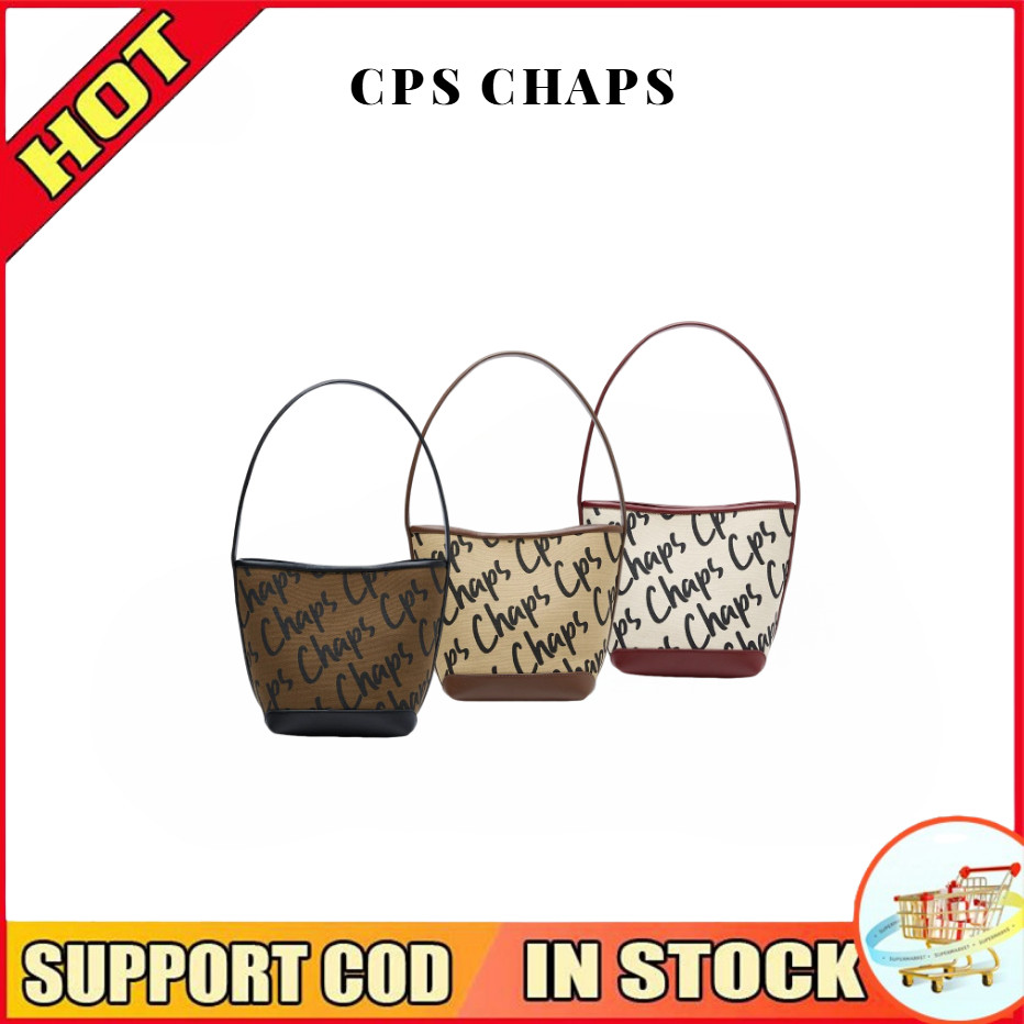 100%ของแท้ CPS CHAPS MONOGRAM BUCKET BAG ความจุ พกพาได้ ทำงาน กระเป๋าถือ สะพายข้าง