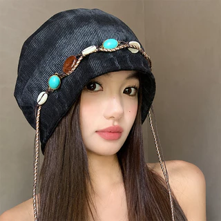 COD-⚡หมวกบีนนี่บางเบา ทรงสลุช ใส่แล้วหน้าเรียว ปอมปอมเก๋ๆ แฟชั่นเกาหลี ใส่ได้ทุกฤดู