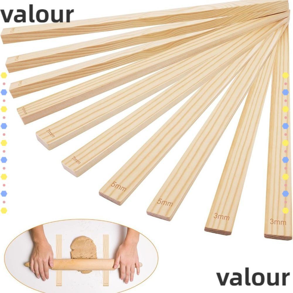 VALOUR ชุดลูกกลิ้งความหนา 3/5/7/10 มม. สีเบจ 8 ชิ้น พร้อมไกด์รางสําหรับเซรามิกและปั้นดินเผา