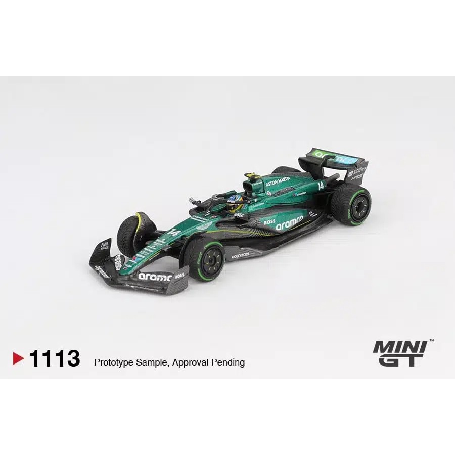 MINI GT No.1113 Aston Martin AMR24 #14 Fernando Alonso 2024 F1 2024 Canadian GP MGT01113