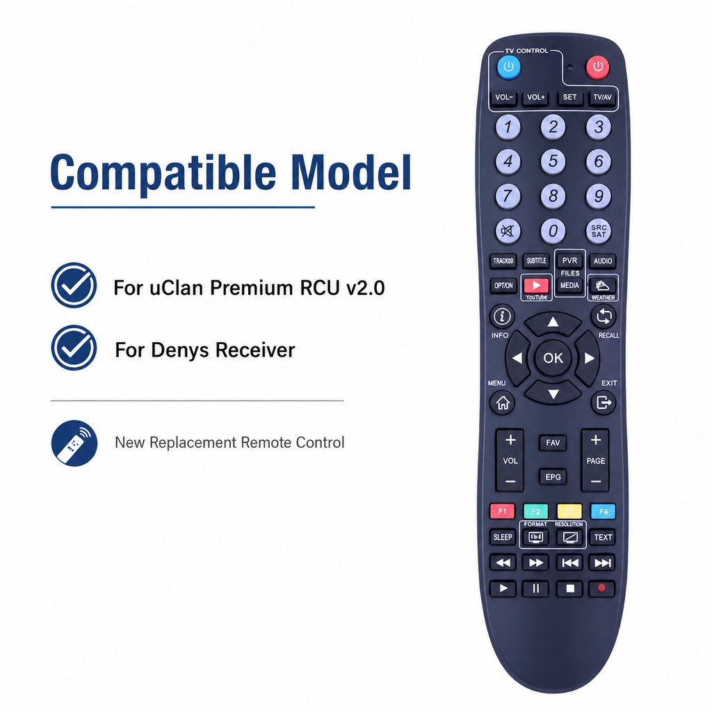 ใหม่เปลี่ยนรีโมทคอนโทรลสําหรับ uClan Premium RCU v2.0 Denys Satellite IPTV Receiver, สมาร์ท 2-in-1 T