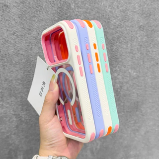 หรูหราป้องกันการหล่น 2 ใน 1 เคสโทรศัพท์แม่เหล็กสําหรับ ไอโฟน 11 12 13 14 15 16 17 มือโปร สูงสุด กันกระแทกกันชนกลับกรณีปก