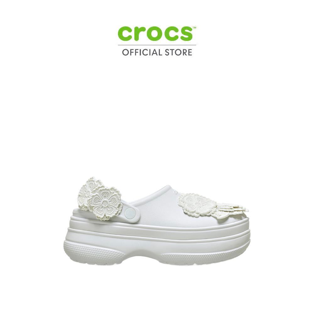 CROCS รองเท้าลำลองผู้หญิง CLASSIC STACKED TRANSLUCENT FLORAL รุ่น CS 213122-0HZ - LINEN
