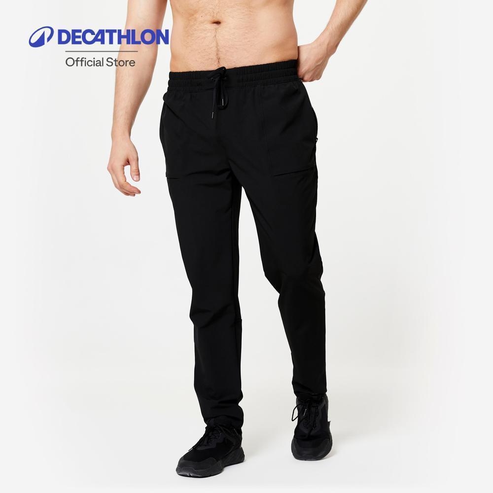 Decathlon Men'S Breathable Fitness Collection Bottoms คอลเลคชันกางเกงออกกำลังกายระบายอากาศได้ดีสำหรับผู้ชาย - Black