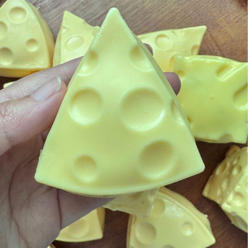 Big Cheese Squishy Toy Square Triangle Shape Soft Slow Rebound Fidget Toy