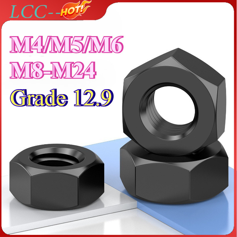 หัวน็อต ตัวเมีย หกเหลี่ยม ระดับ 12.9 เกลียวมิล หยาบ / hexagon nut  M2/M2.5/M3/M4-M24 LCC-TH-1