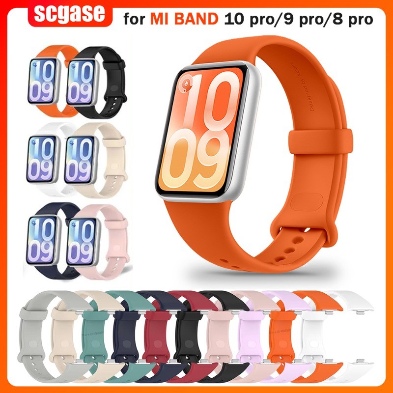 ซิลิโคนนุ่มสําหรับ Xiaomi Mi band 10 pro/9 pro/8 pro สายรัดข้อมือกันน้ําสําหรับ Redmi Watch 6/5/4 สร้อยข้อมืออุปกรณ์เสริม