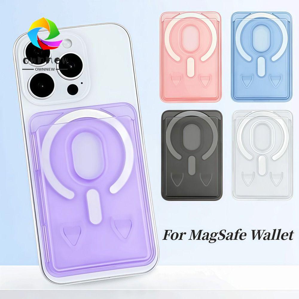 OWNNEW Phone Magnetic Card Holder,อะคริลิคใสสําหรับ MagSafe Wallet, Scratch-proof Matte Color ทนทานโทรศัพท์ Card Bag สําหรับ 17 16 15 14 13 12 11