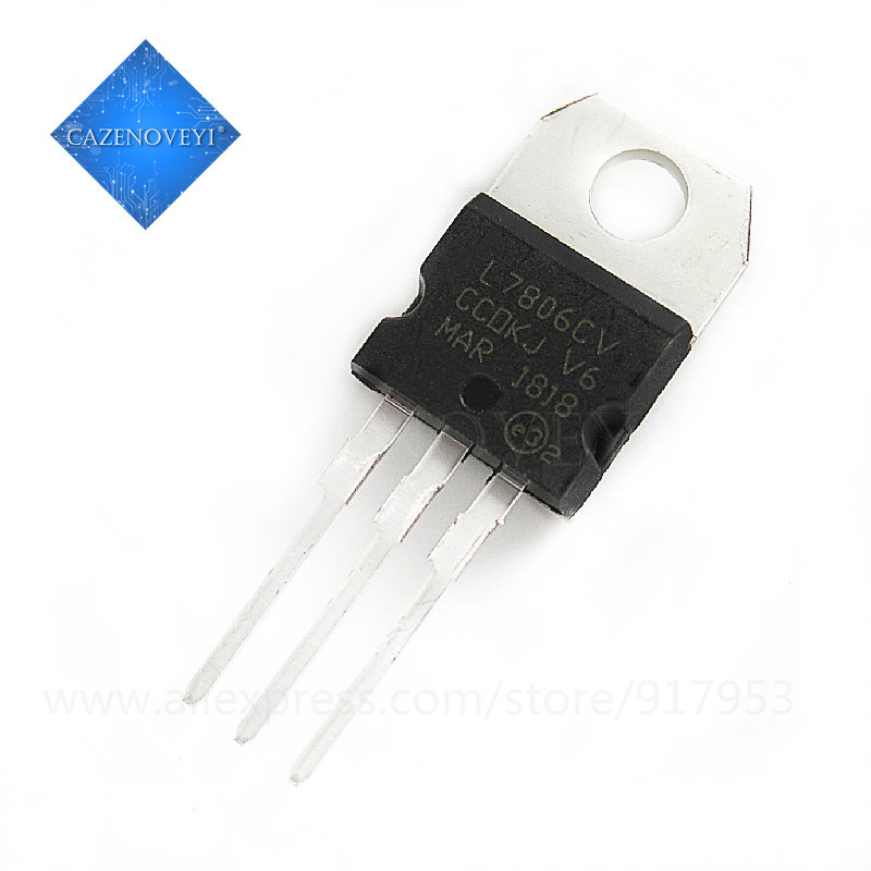10 ชิ้น L7806CV L7806 KA7806 MC7806 เครื่องปรับแรงดันไฟฟ้า 6V 1.2-1.5A TO-220 ใหม่ c