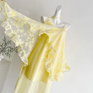 Original Design IRIS BOUTIQUE Bagii Premium l ID778802 Pastel Watercolor Ruffle Maxi Dress