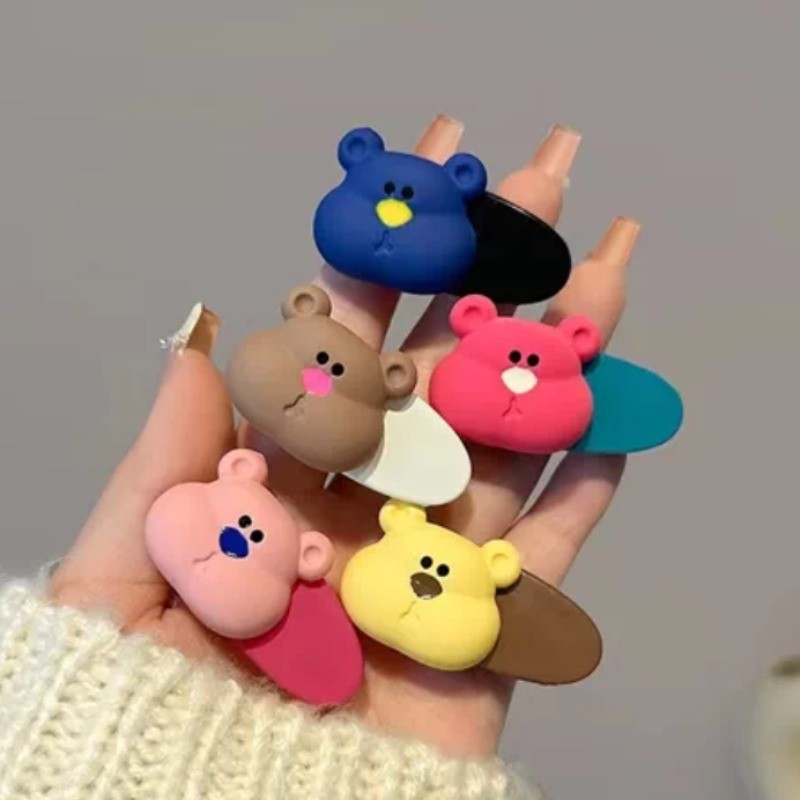 5ชิ้นชุดลูกอมสีหมีอุปกรณ์จัดแต่งทรงผมหวานน่ารักสาวขนาดเล็กด้านเรียบผมหักตกแต่ง