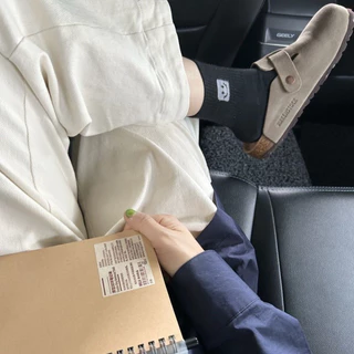 Birken * สต็อกรองเท้าแตะ Birkenstock Boston Baotou รองเท้าแตะผู้ชายสวมใส่ Birkenstock หนัง Cork ครึ่งรองเท้าแตะขนาดใหญ่ Size35-45