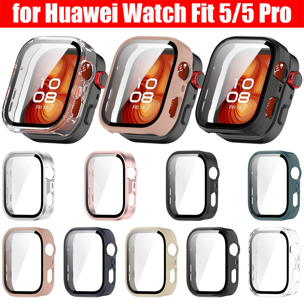 กระจกนิรภัย + PC สําหรับ Huawei Watch Fit 5 pro ป้องกันหน้าจอฝาครอบป้องกันสําหรับ Huawei Watch Fit 5