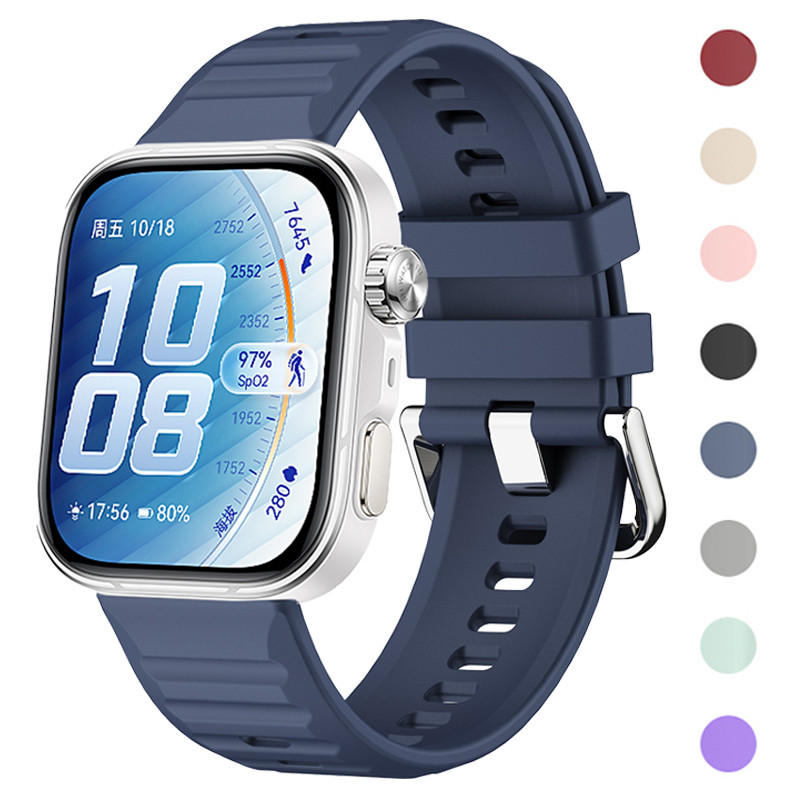 ยางรัด สายซิลิโคนเดิมสําหรับนาฬิกา Huawei Fit 5/5Pro/4/4 Pro เข็มขัดกีฬาปรับ Breathable สร้อยข้อมือเปลี่ยนสายรัดข้อมืออุปกรณ์เสริมสําหรับ Smartwatch Huawei Fit 3