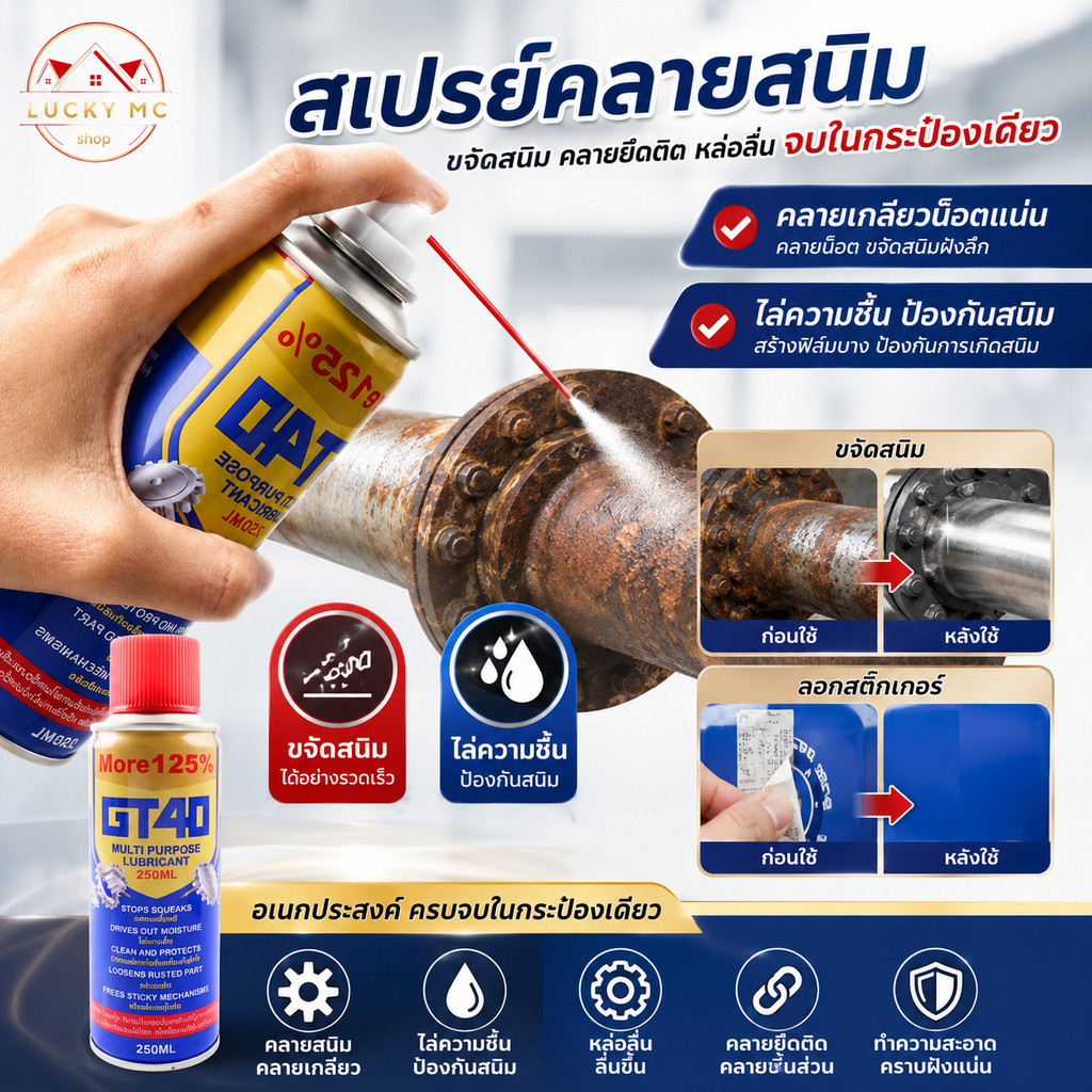สเปรย์ป้องกันสนิม ไล่ความชื้น สเปรย์อเนกประสงค์ส เปรย์ไล่ความชื้น ลดการเกิดสนิมในชิ้นส่วนโลหะ