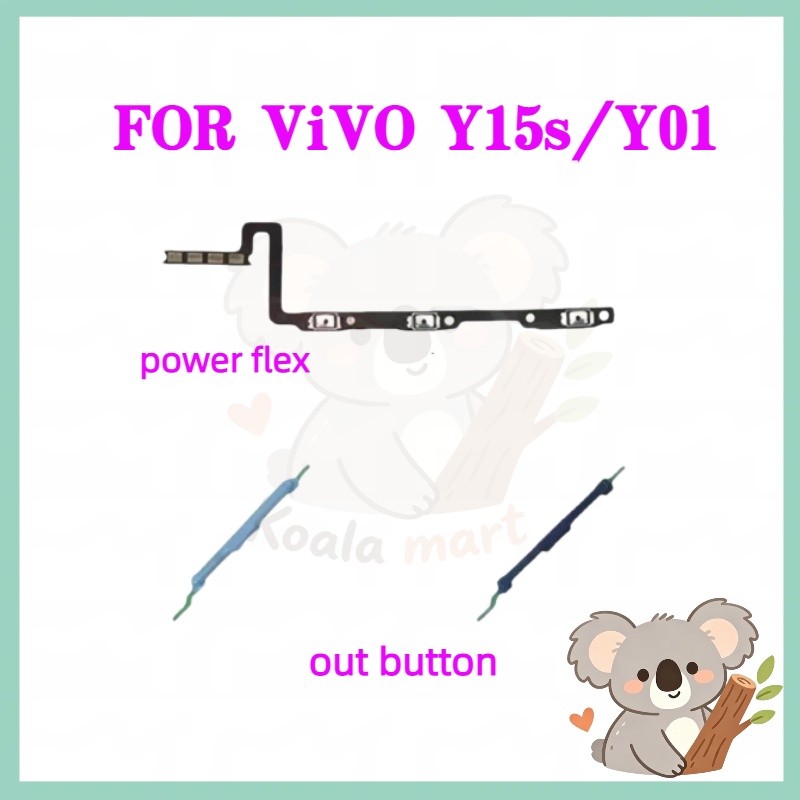 สําหรับ vivo y15s โทรศัพท์สวิทช์ Key Power On Off Volume up down ปุ่มด้านข้างปุ่ม Flex เปลี่ยน