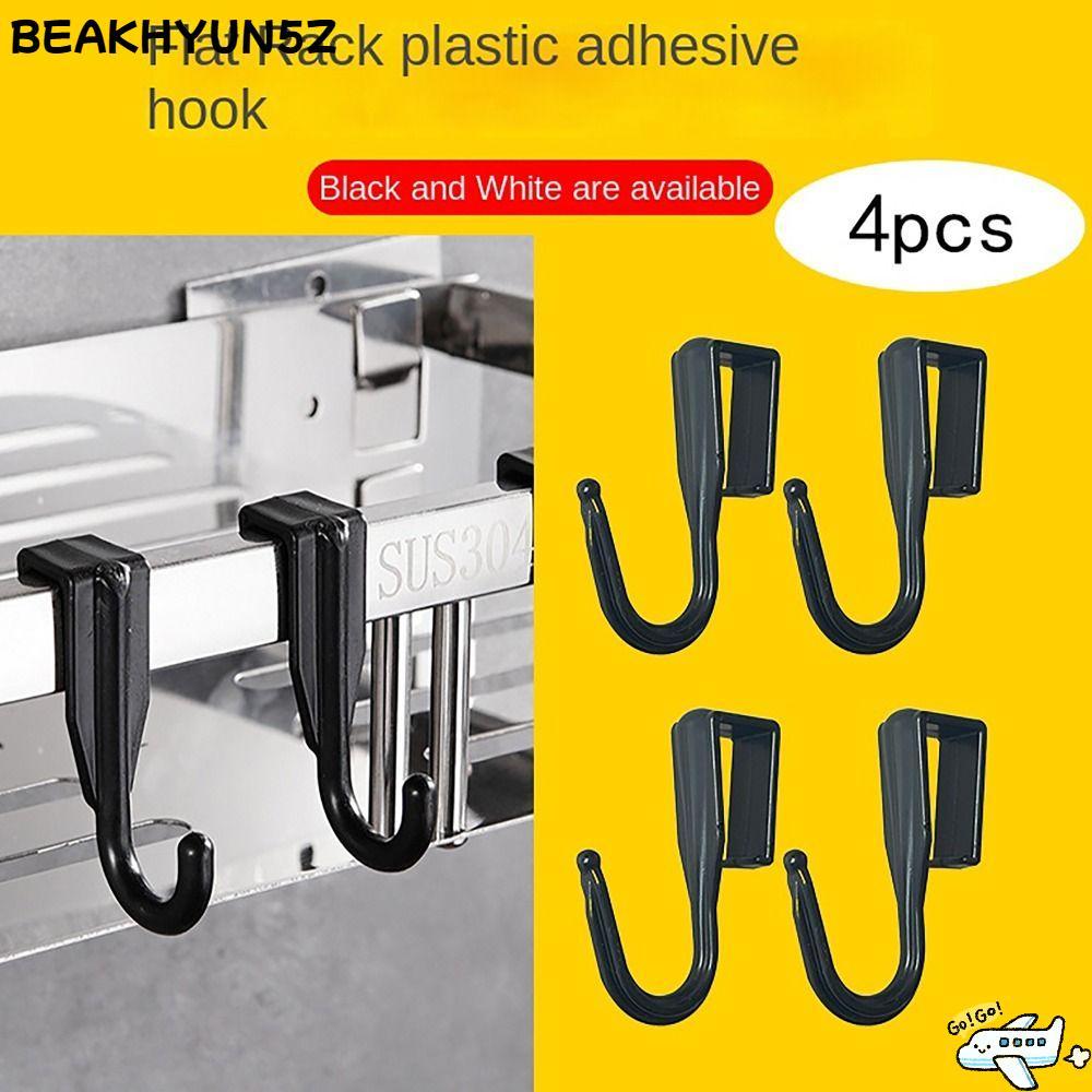 BEAKHYUN5Z 4 ชิ้น Square Tube Claspsps Hooks,พลาสติก Multi-functional Coat Hook,สะดวก Home Storage Accessories Clip-on Storage Holder Home Kitchen