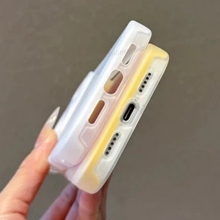 2 in 1 Magnetic Jelly Frosted อะคริลิคเคสโทรศัพท์สําหรับ iPhone 17 Pro Max 16 15 14 13 12 11 กันกระแทกป้องกันปลอก
