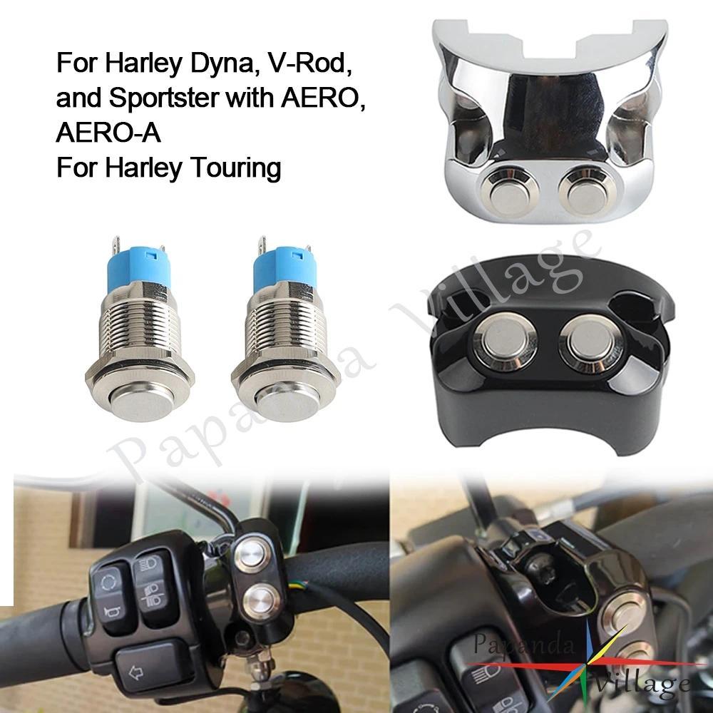OT Handlebar 1" Air Ride Suspension Control Self-Locking Switch For Harley Dyna V-Rod Sportster Tour
