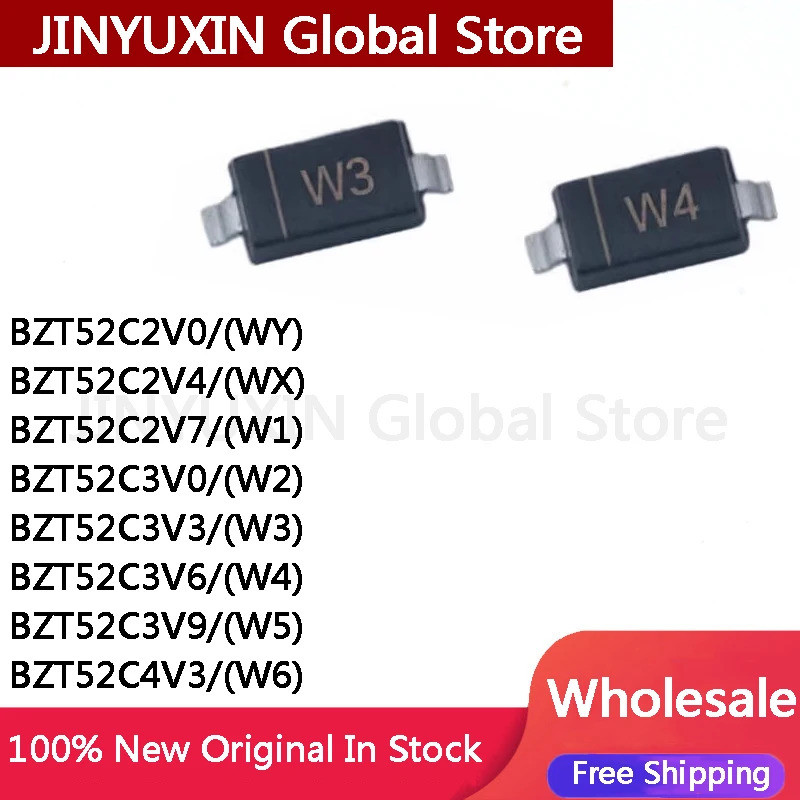 5 ชิ้น BZT52C2V0 WY BZT52C2V4 WX BZT52C2V7 W1 BZT52C3V5C6W4C3W6C4C9C3W6C4C5C6W6W4C4C5