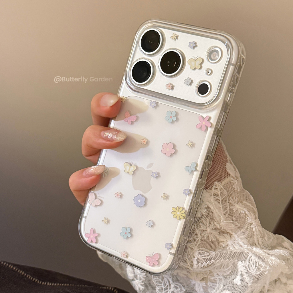 เคสโทรศัพท์ iPhone ผีเสื้อดอกไม้หวานเหมาะสําหรับ iPhone17/16/15/14/13/12promax เคสป้องกันกันกระแทก