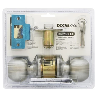 ลูกบิดประตู COLT ห้องทั่วไป K587 SS ET / ห้องน้ำ K587 SS BK bonus