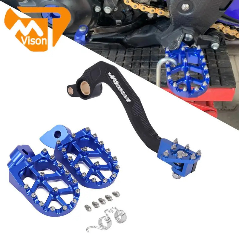 WS รถจักรยานยนต์ CNC เบรค Shifter LEVER Footpegs เหยียบสําหรับ Yamaha YZ125 YZ250 YZ125X YZ250X YZ12