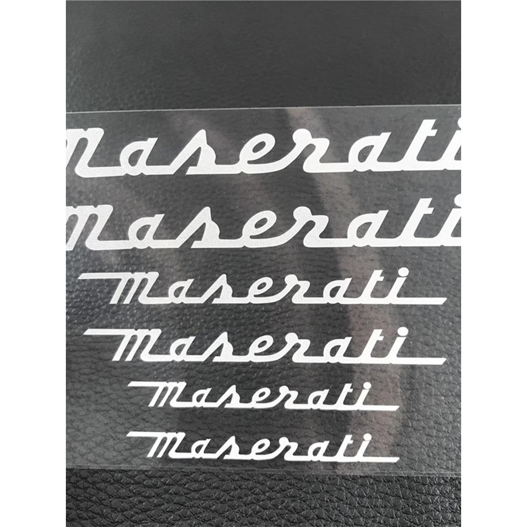 Maserati Caliper สติกเกอร์ President Gibli Levante ดัดแปลงสีดําทนอุณหภูมิสูง Maserati สติกเกอร์โลโก้