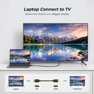 8K DisplayPort 1.4 to HDMI 2.1 Cable รองรับ 8K60Hz 4K120Hz 2K240Hz HDR PC Gaming TV ทางเดียว