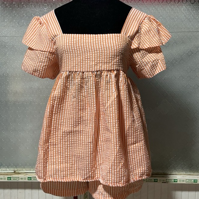 128-LT DESIGN ของเหลว - ชุดเสื้อและกางเกงขาสั้น babydoll - Size M