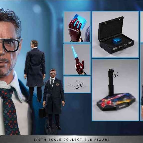 MToys MS015 Avengers Endgame Tony Stark 1970s Shield Agent Action Figure