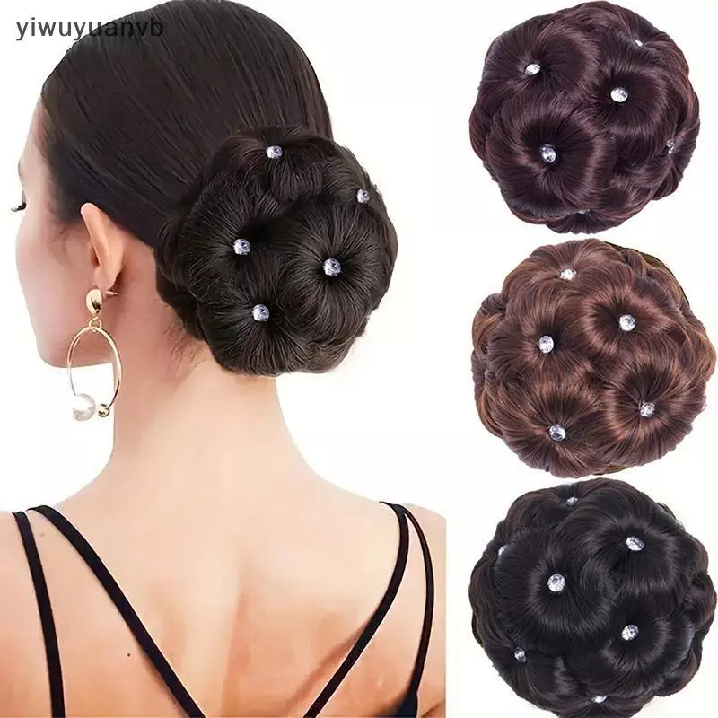 Yiwuyuanvb] 1PC สังเคราะห์ผม Bun Bud กิ๊บติดผมเพชรสีสันสดใสเงาสําหรับผู้หญิงหางม้า Claw คลิปเหมือนจริง Hairpiece เครื่องมือจัดแต่งทรงผมใหม่