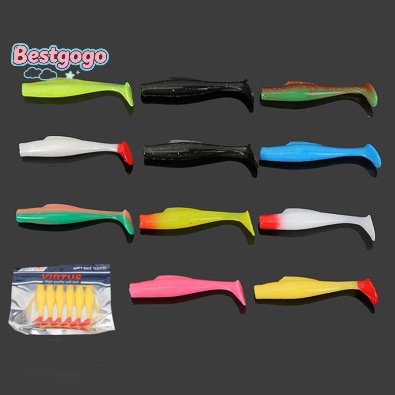 [Bestgogo-t] 6 ชิ้น TPR Soft Lure 8 ซม.ยางเหยื่อตกปลา Shad เหยื่อว่ายน้ําเหยื่อซิลิโคนใหม่