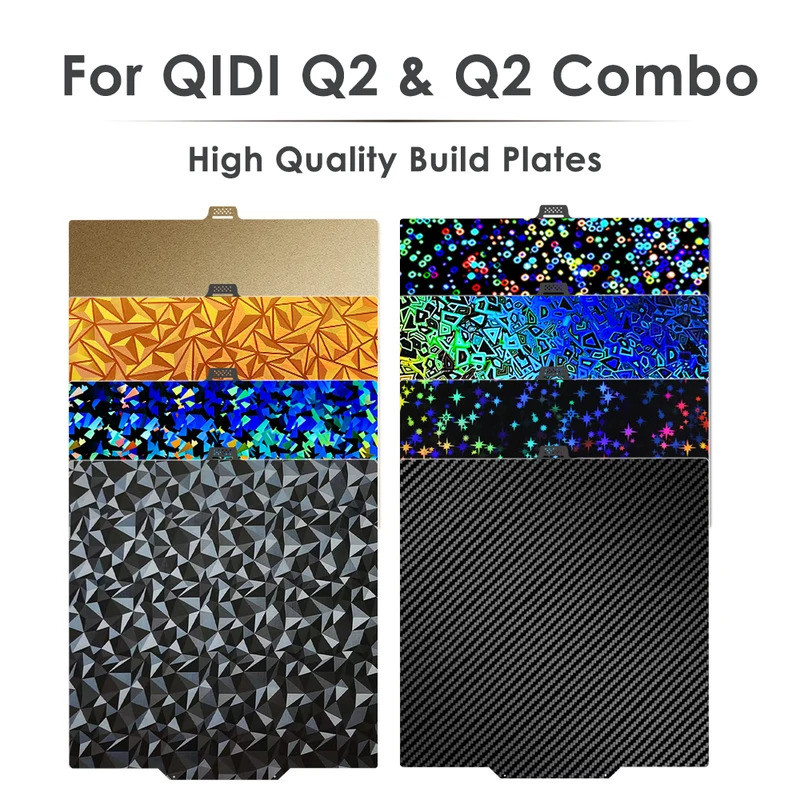 HB สําหรับ QIDI Q2 สร้างแผ่นพื้นผิว Pei แผ่น 270x270 Smooth PEO PET คาร์บอนไฟเบอร์สําหรับ QIDI Q2 Combo แผ่น 3D เครื่องพิมพ์อุปกรณ์เสริม