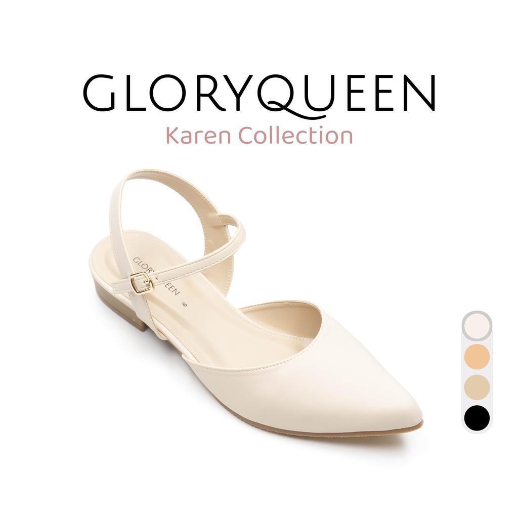 GLORYQUEEN Karen Collection Kasut รองเท้าส้นสูงผู้หญิง 3 ซม.รองเท้าส้นสูงชี้รองเท้าแตะ Perempuan Ses