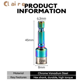 COD Universal 8 มม.Non-Magnetic Air ไขควงซ็อกเก็ตความแข็งสูงสี Hex Shank ชุดลูกบล็อกหัวแม่เหล็ก Claire