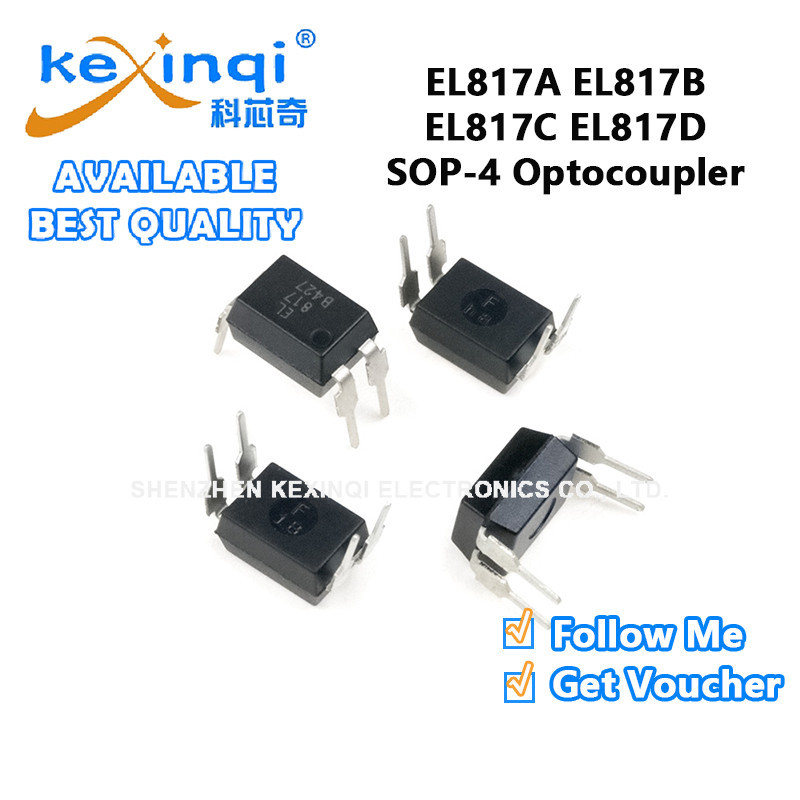 (10 ชิ้น) EL817A EL817B EL817C EL817D SOP4 DIP-4 Optocoupler ทรานซิสเตอร์